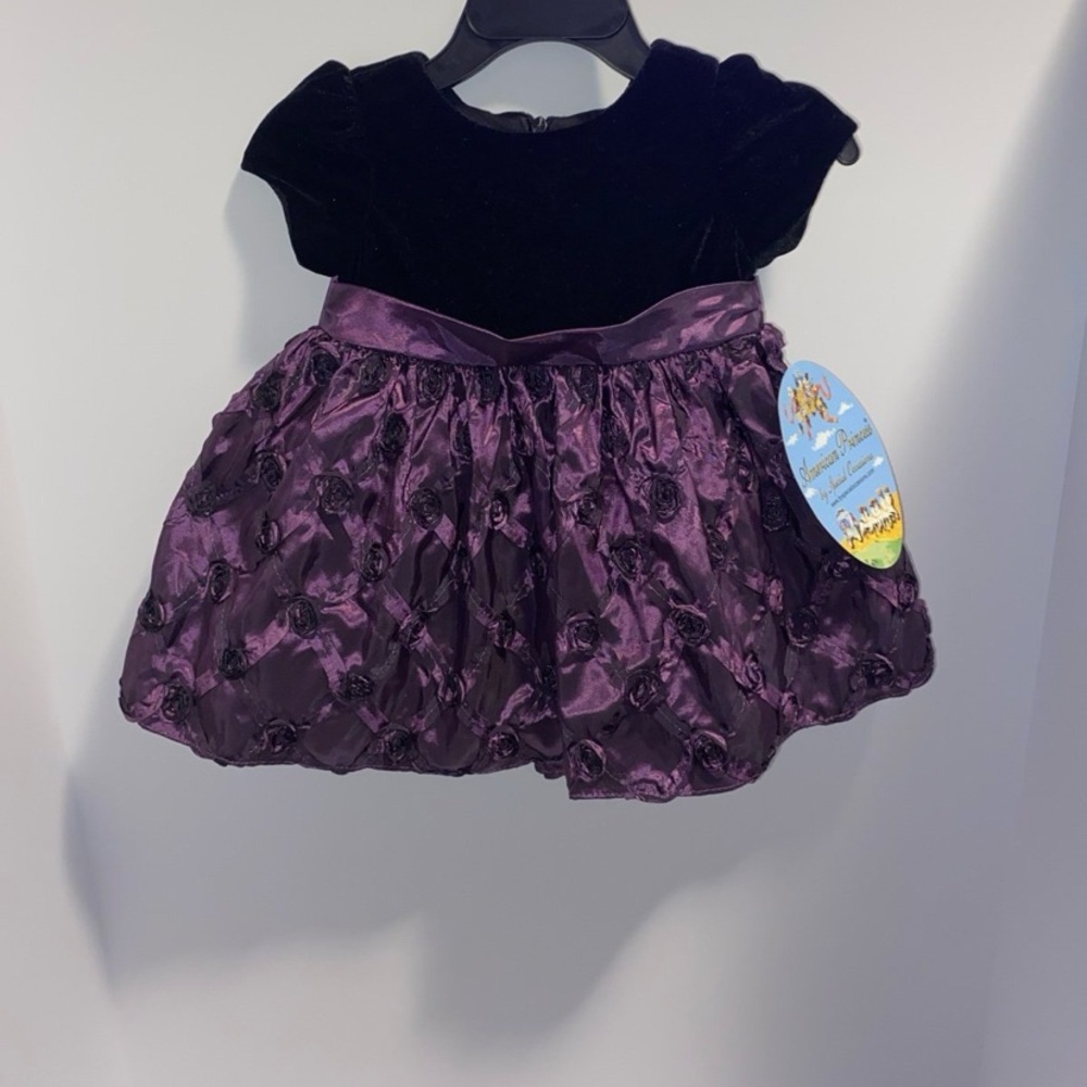 American Princess Black and Purple Kids Dress
